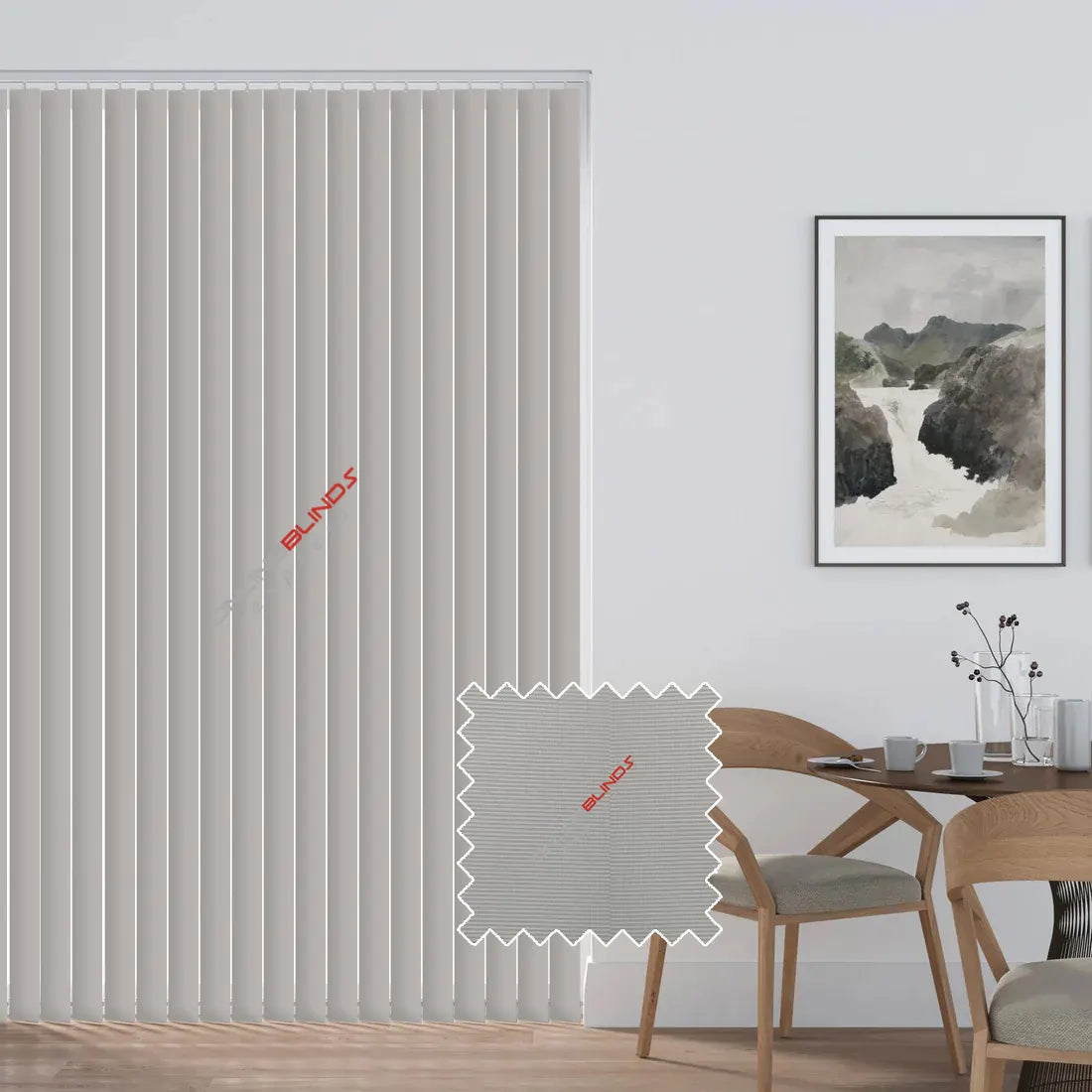 Aqualush Grey - PVC Waterproof Blackout Vertical Blinds