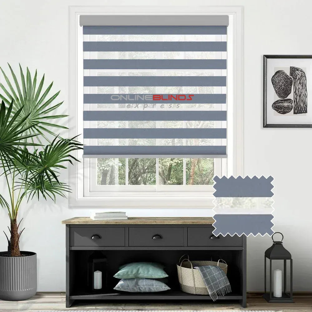 Blackout Pitch Grey - Motorised Day and Night Blind - Online Blinds Express