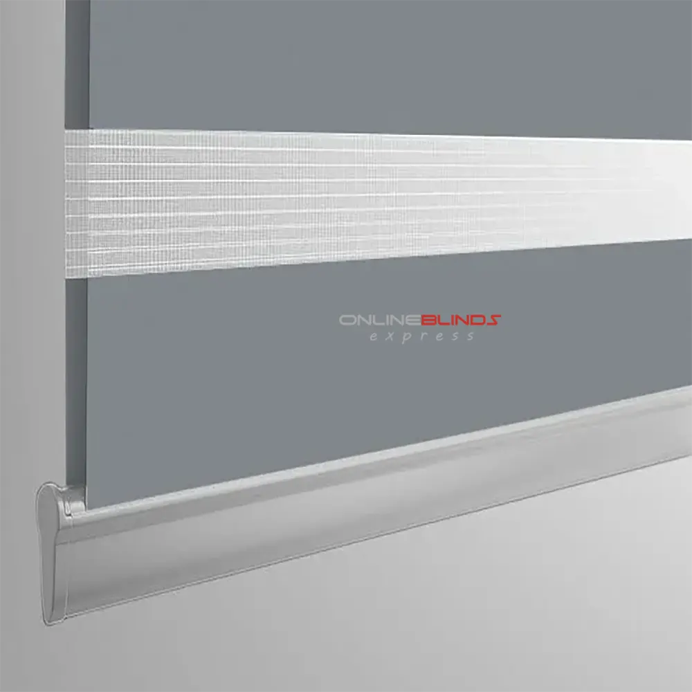 Blackout Pitch Silver Motorised Day and Night Blind - Online Blinds Express