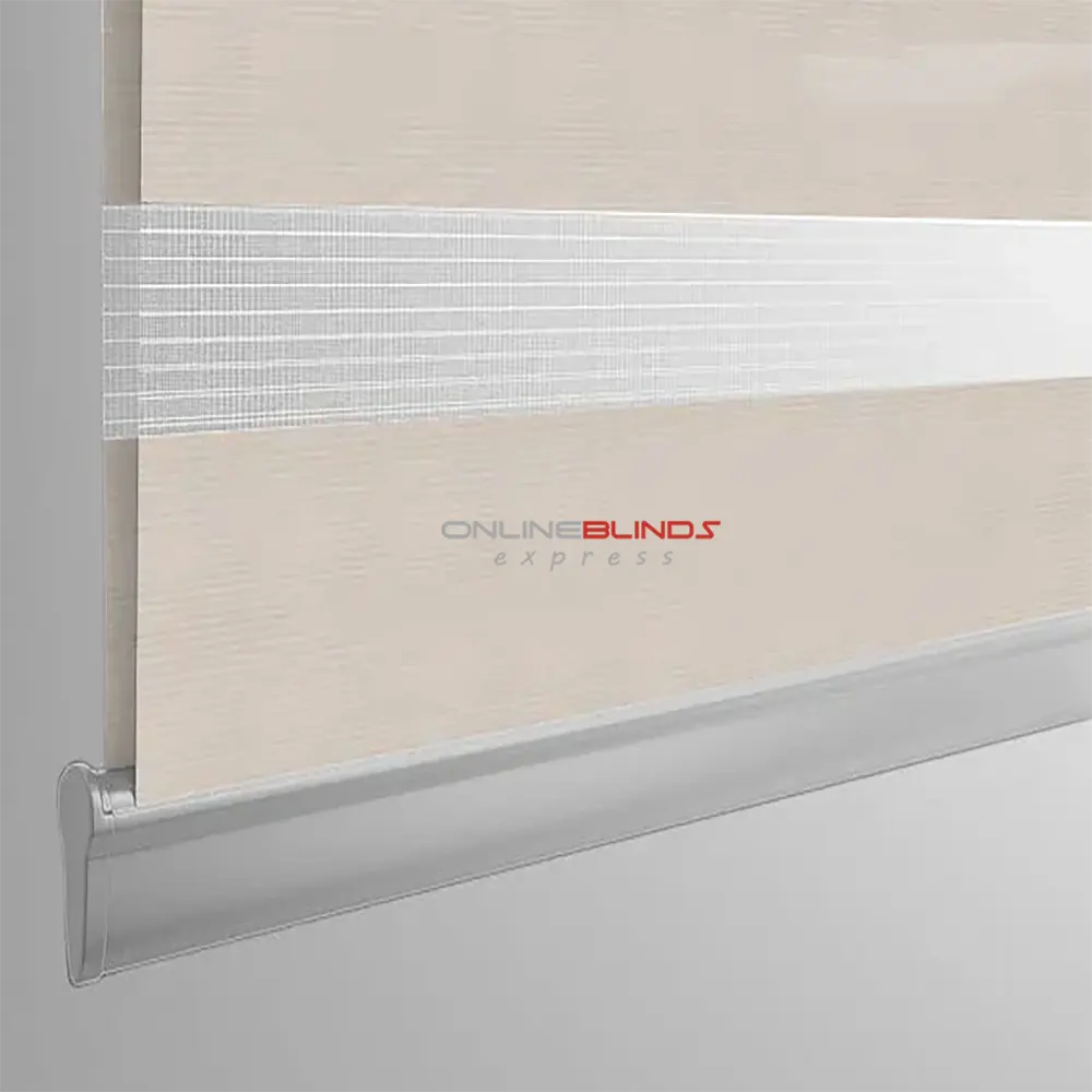 Cashmere White Motorised Day and Night Blind - Online Blinds Express
