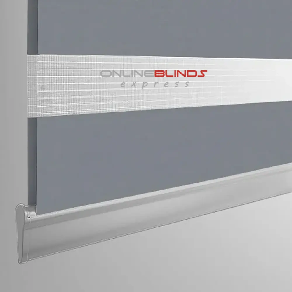 Dimout Rome Silver Motorised Day and Night Blind - Online Blinds Express