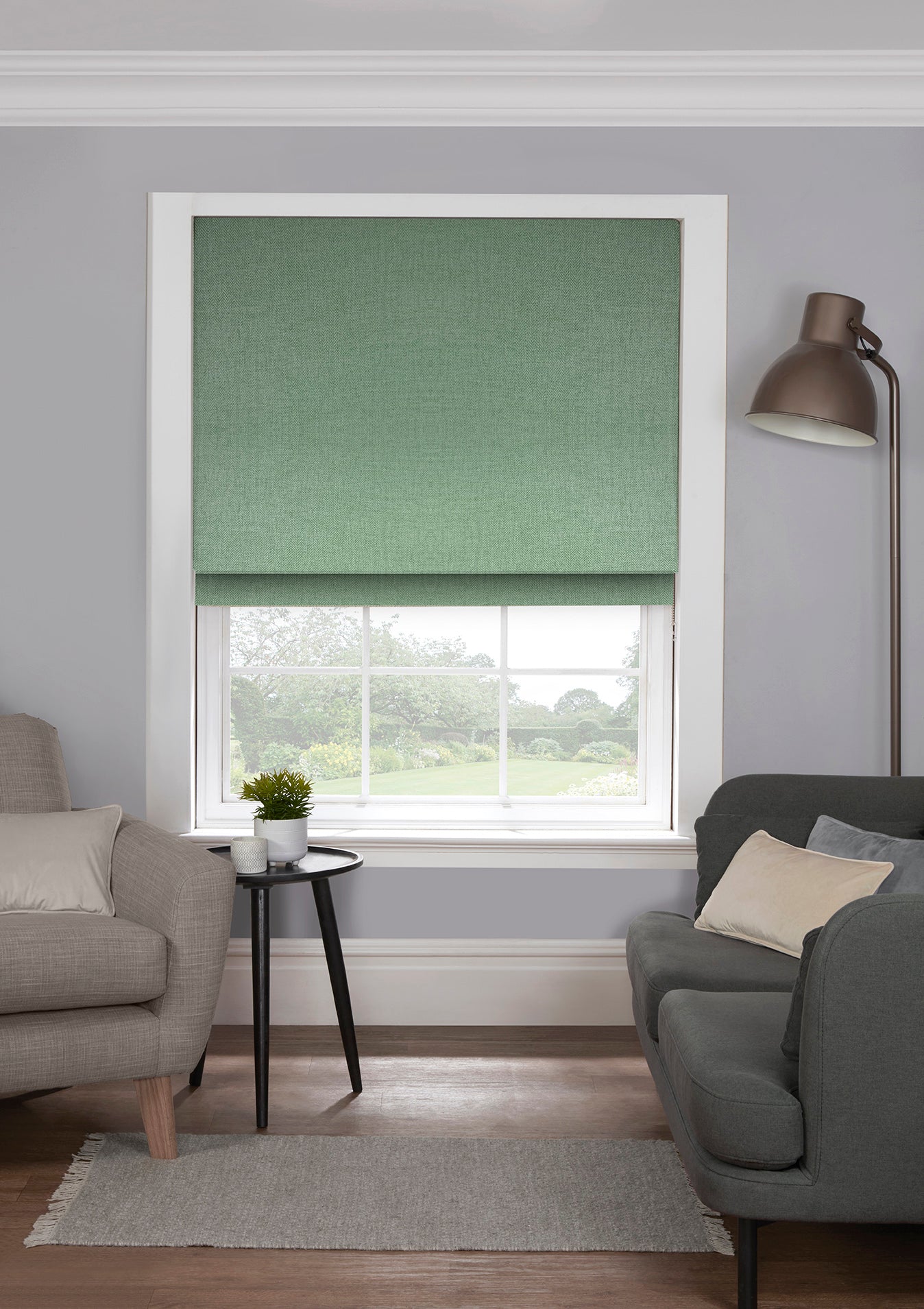Herringbone Sage EB - Roman Blind