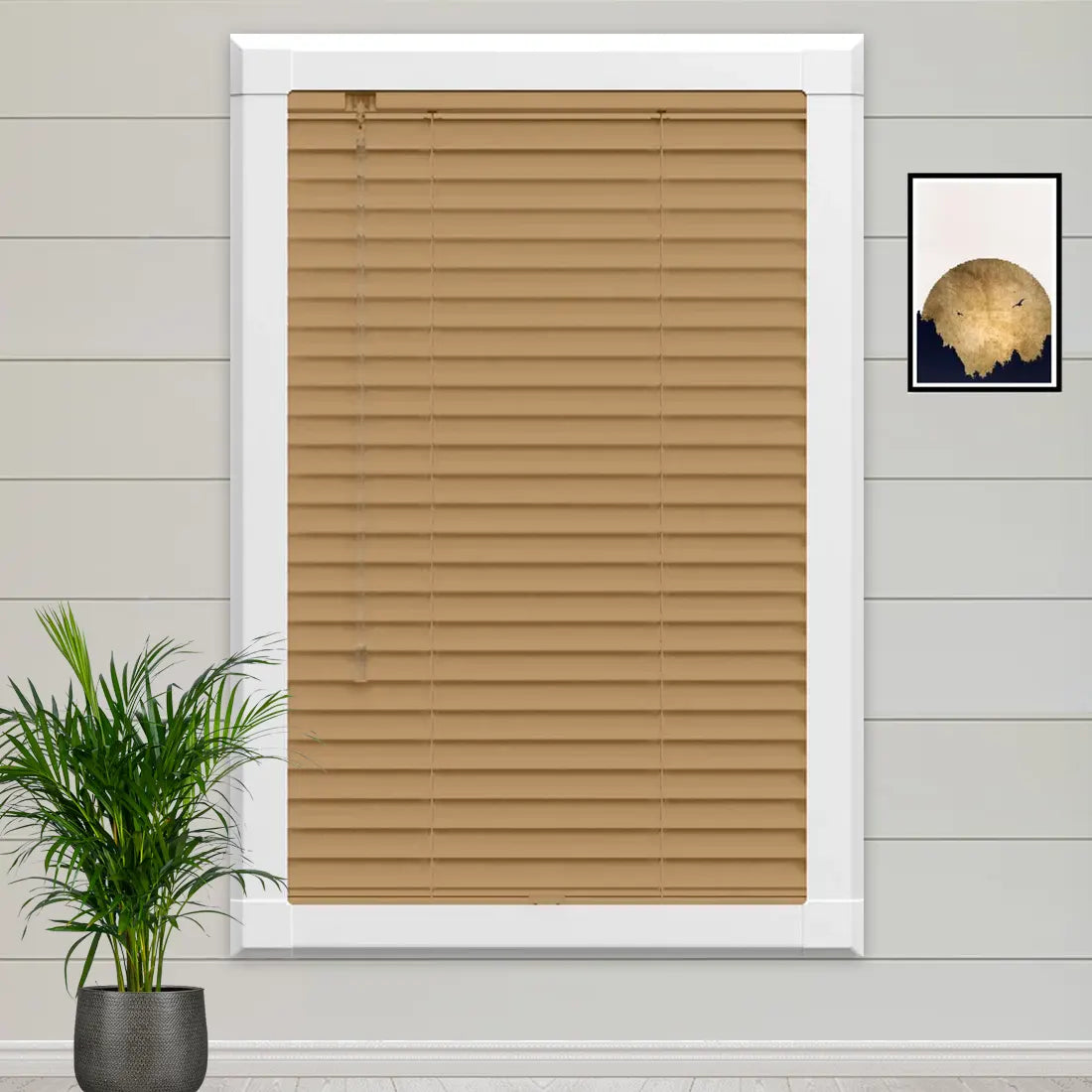 Honey Oak Perfect Fit Wooden blind - Online Blinds Express
