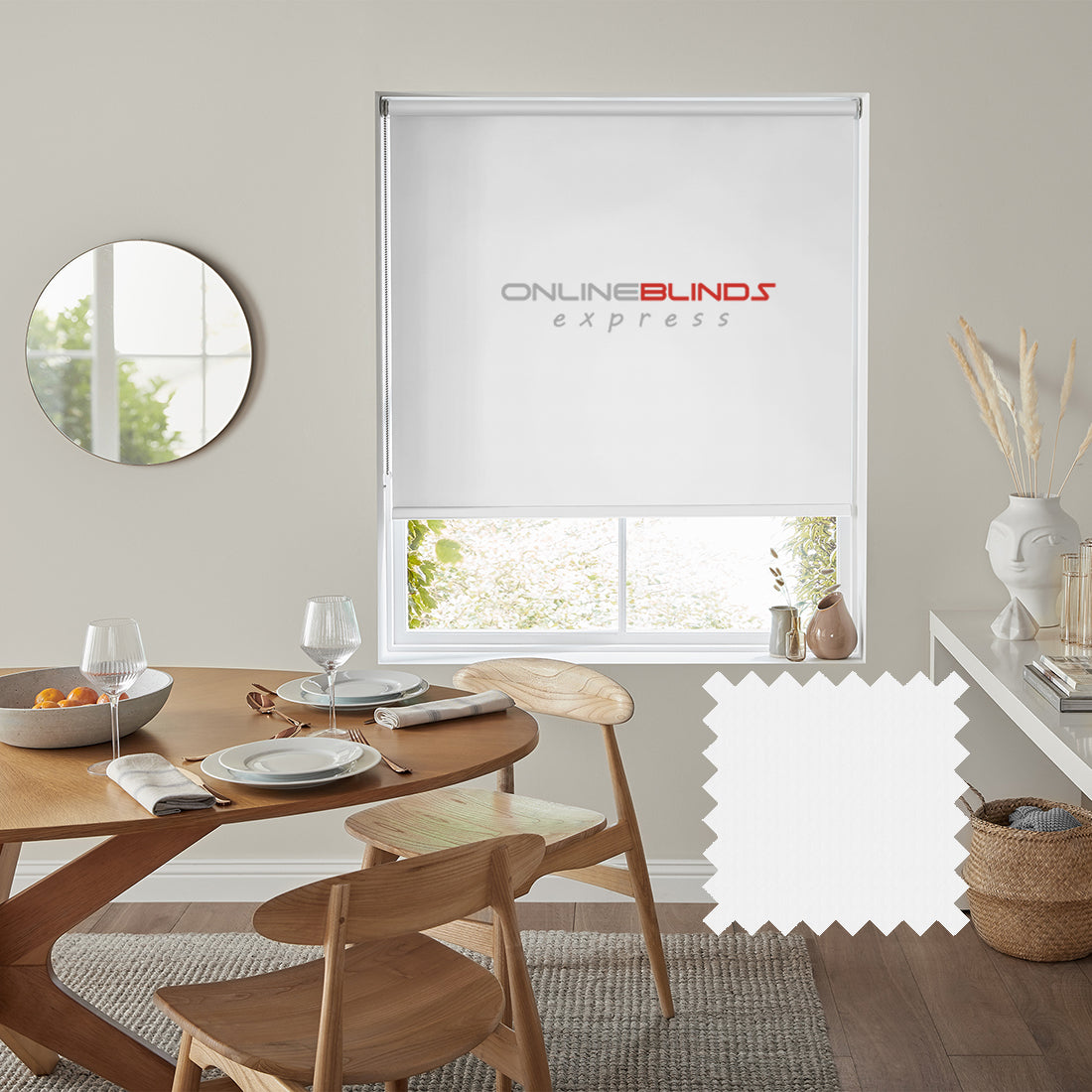 Iris B/O White - QuickFit No Drill Roller Blinds - Online Blinds Express