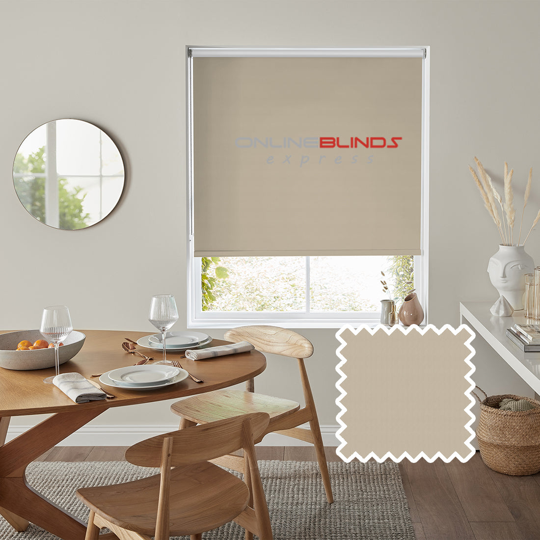 Iris B/O Beige - QuickFit No Drill Roller Blinds - Online Blinds Express