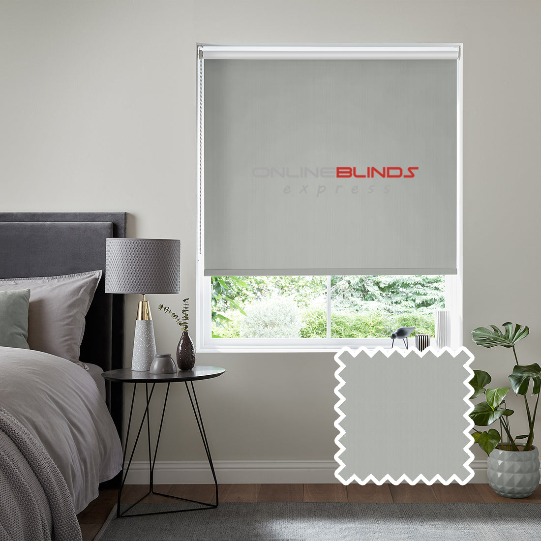 Iris B/O Light Grey - QuickFit No Drill Roller Blinds - Online Blinds Express