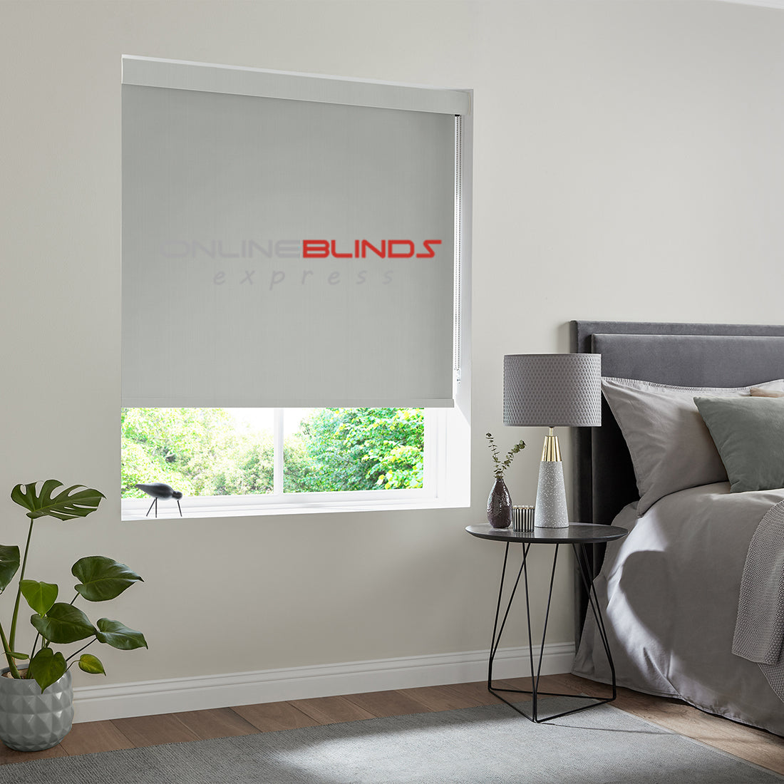 Iris B/O Light Grey - QuickFit No Drill Roller Blinds - Online Blinds Express
