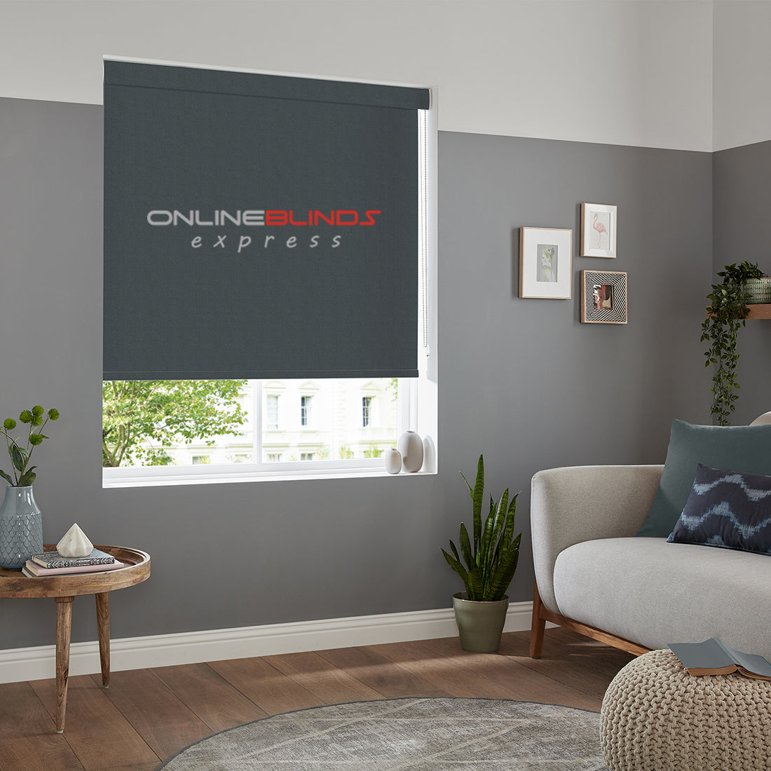 Iris B/O Dark Grey - QuickFit No Drill Roller Blinds - Online Blinds Express