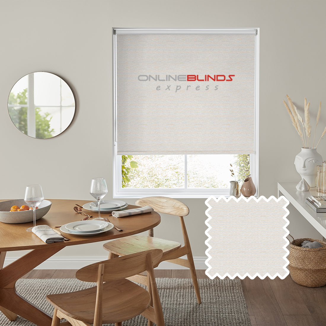 Wave B/O Beige - QuickFit No Drill Roller Blinds - Online Blinds Express