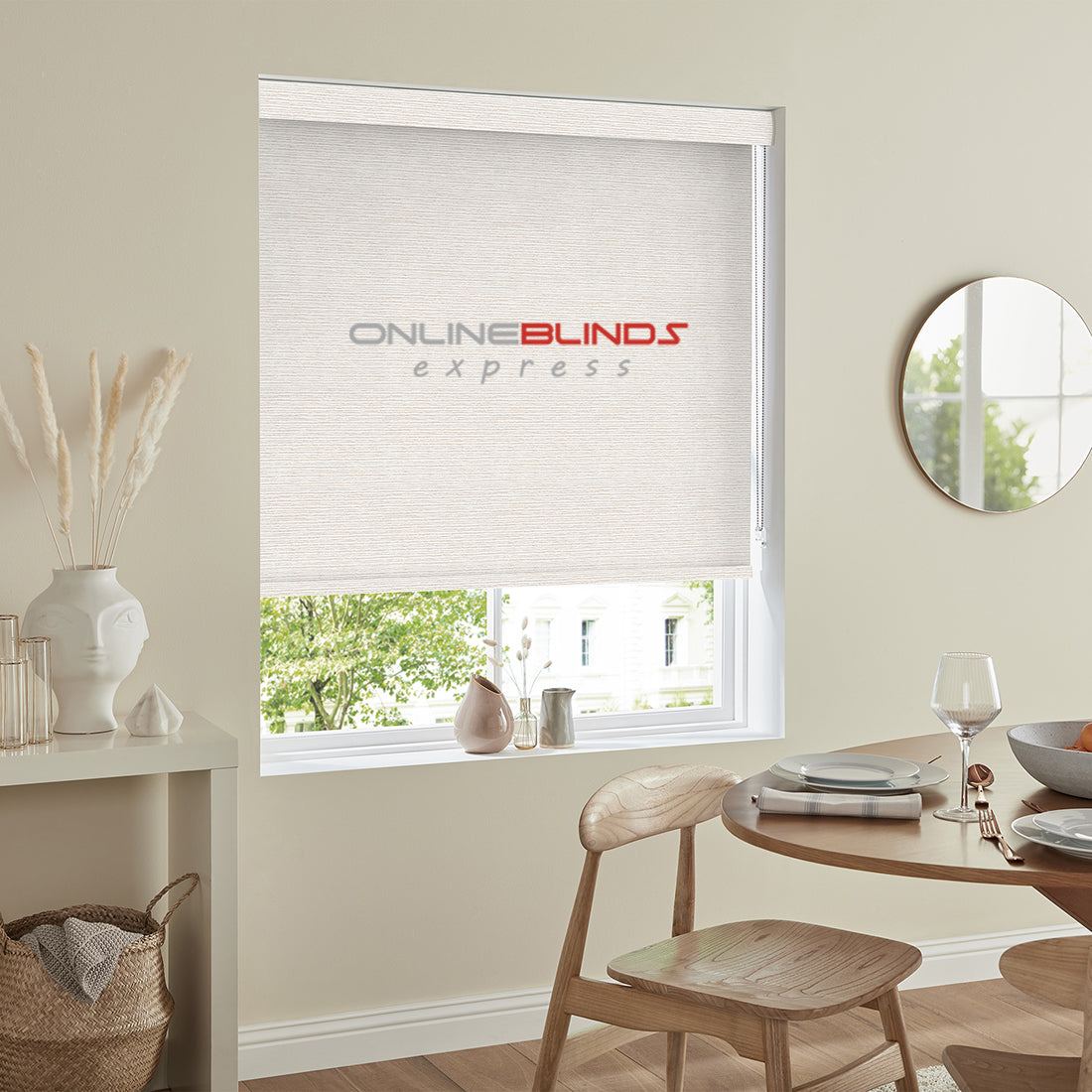 Wave B/O Beige - QuickFit No Drill Roller Blinds - Online Blinds Express