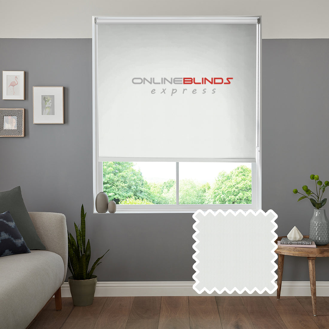 Petunia B/O White - QuickFit No Drill Roller Blinds - Online Blinds Express