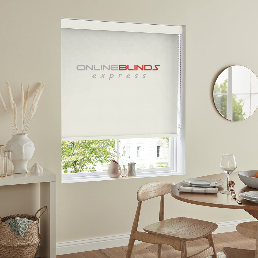 Petunia B/O Beige - QuickFit No Drill Roller Blinds - Online Blinds Express