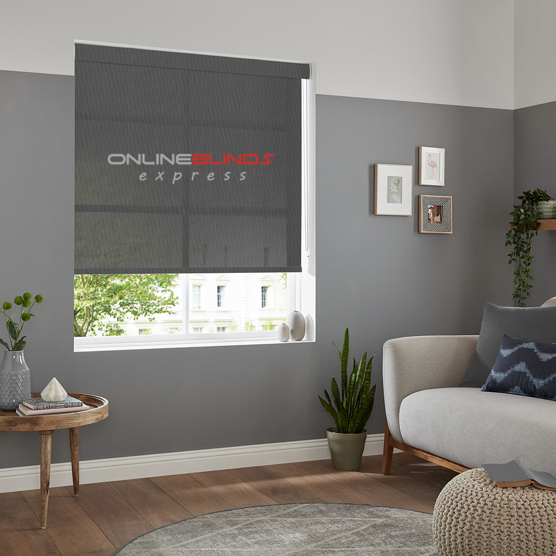 Azalea sheer Noir - QuickFit No Drill Roller Blinds - Online Blinds Express