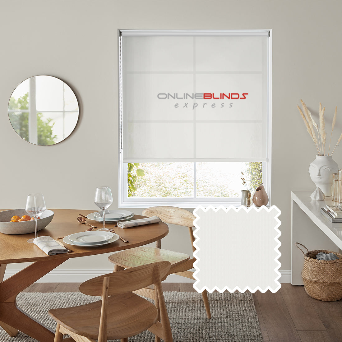 Azalea sheer White - QuickFit No Drill Roller Blinds - Online Blinds Express