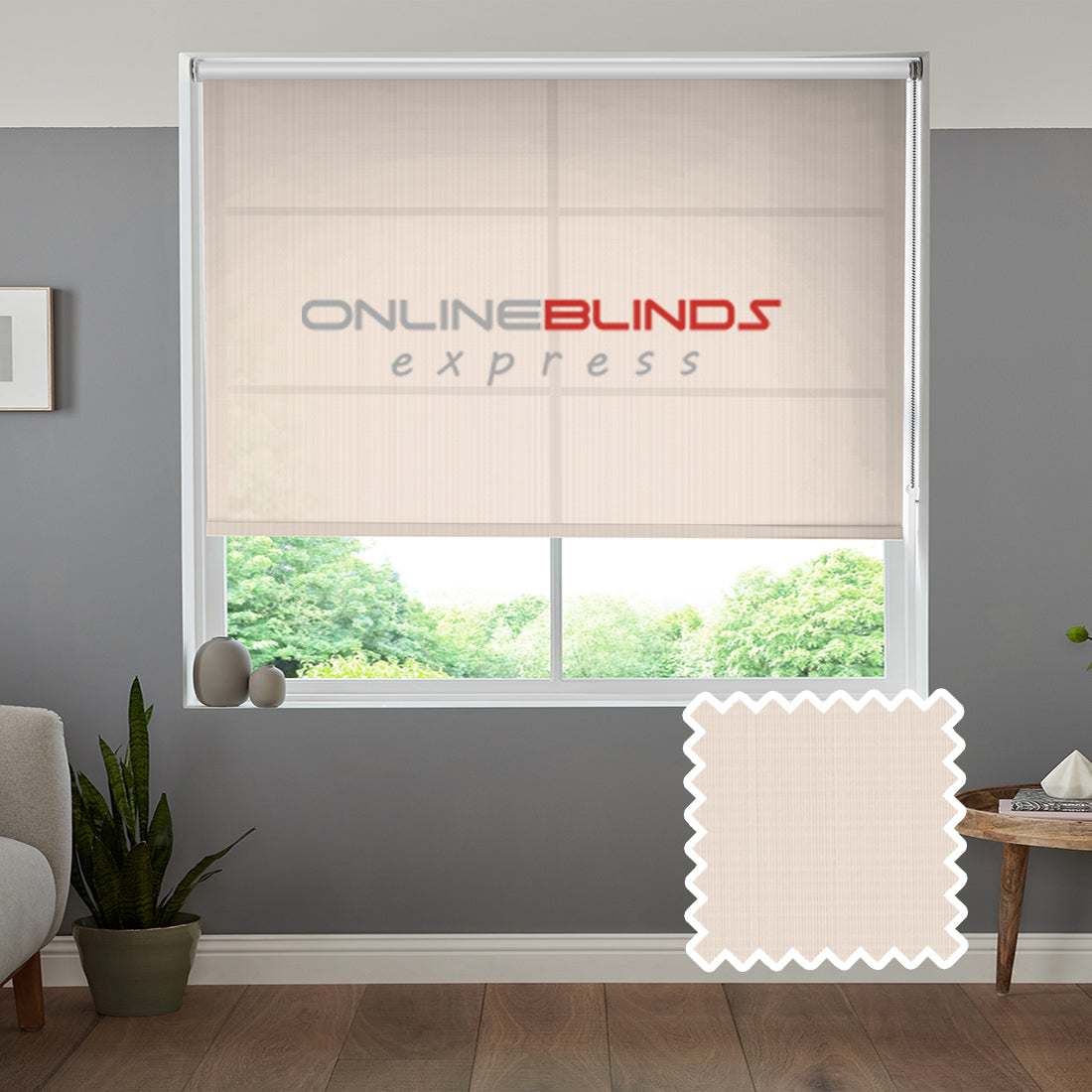 Azalea sheer Cloud - QuickFit No Drill Roller Blinds - Online Blinds Express