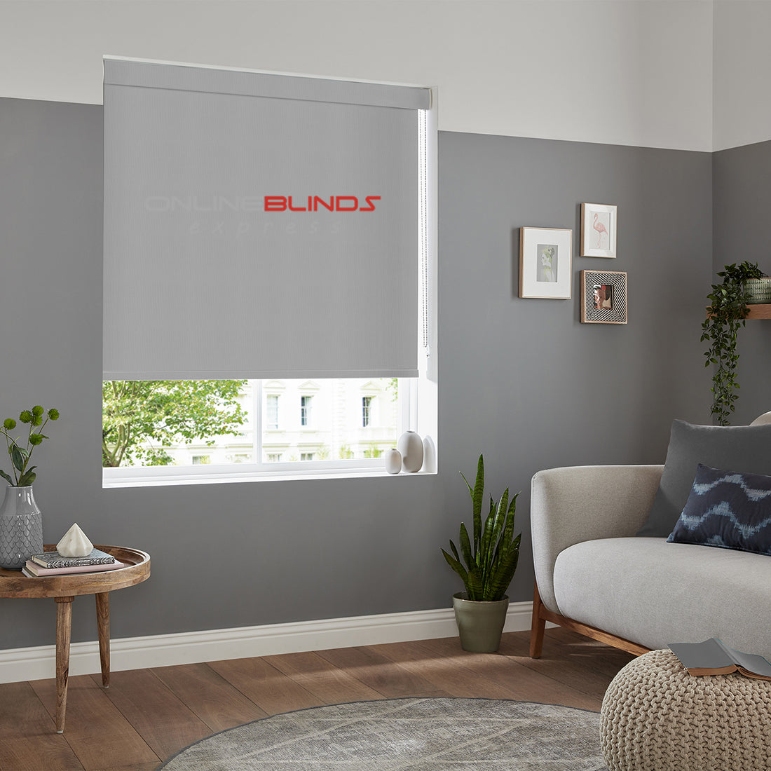 Wisteria B/O Light Grey - QuickFit No Drill Roller Blinds - Online Blinds Express