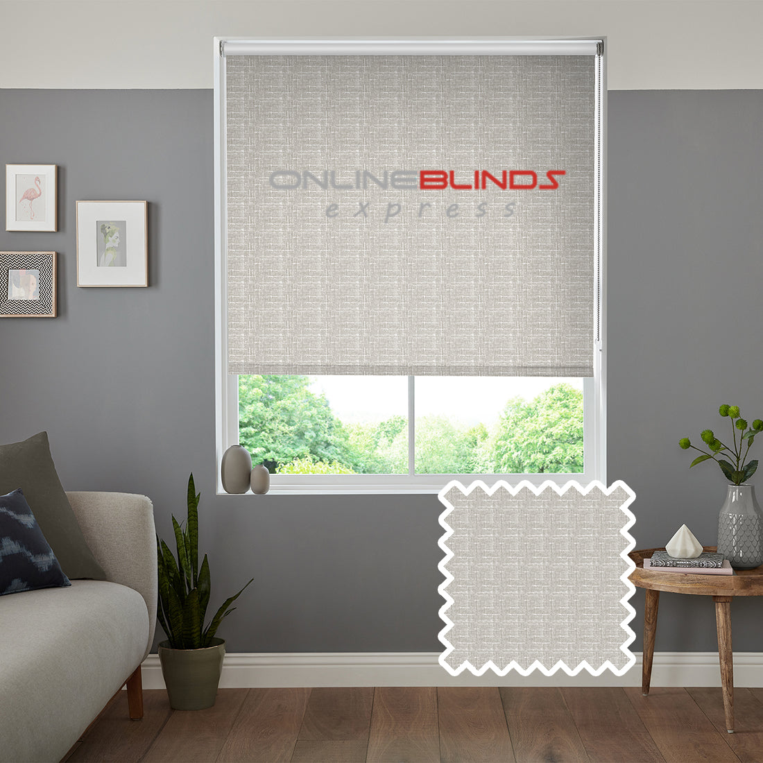 Verbena B/O Taupe - QuickFit No Drill Roller Blinds - Online Blinds Express