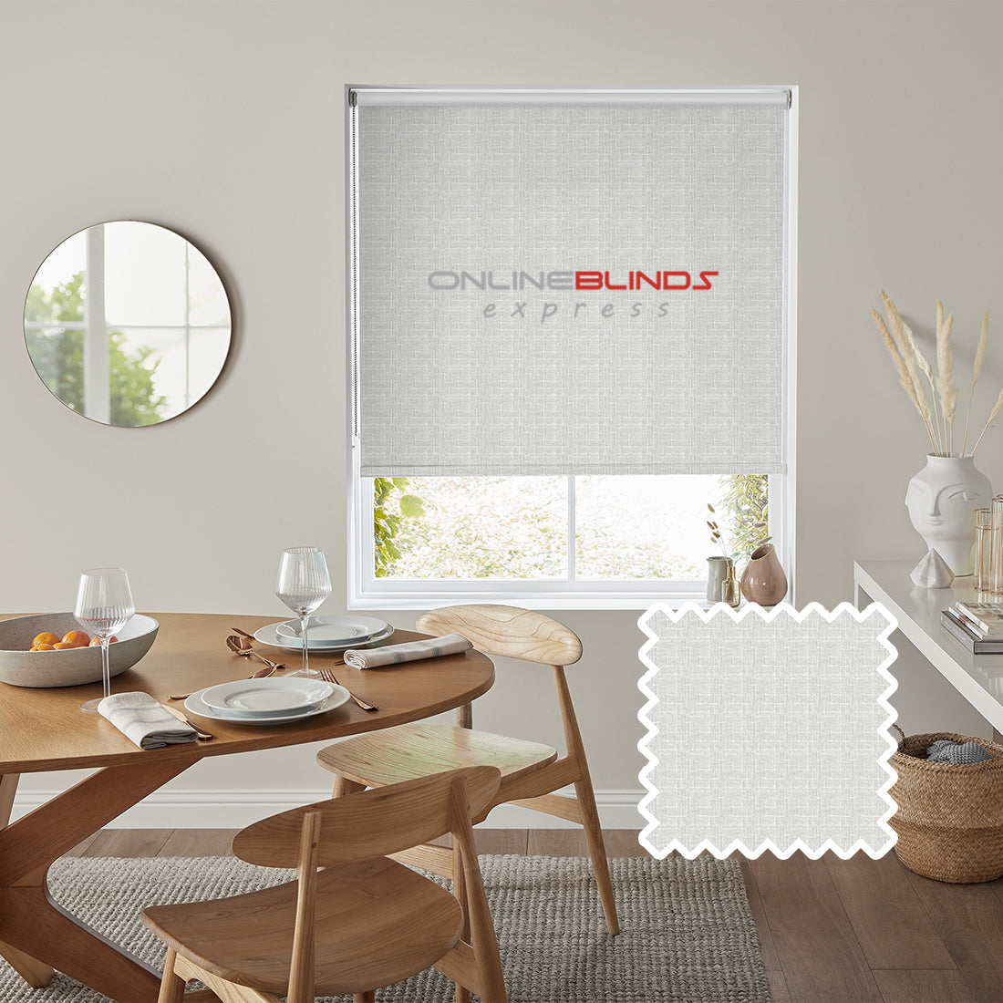 Verbena B/O Silver - QuickFit No Drill Roller Blinds - Online Blinds Express