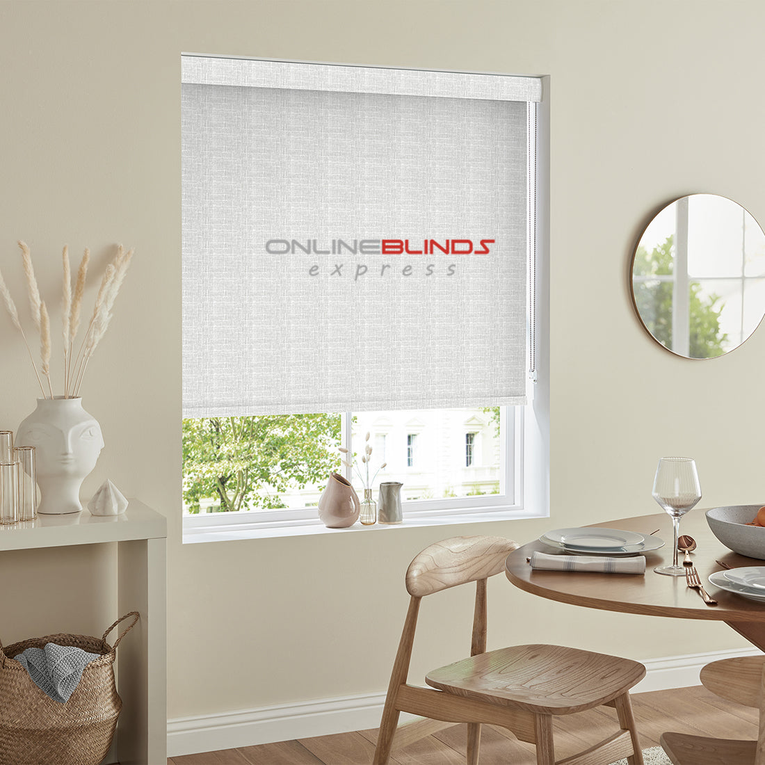 Verbena B/O Silver - QuickFit No Drill Roller Blinds - Online Blinds Express