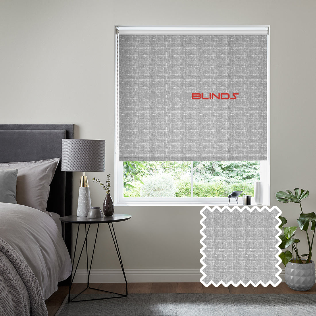 Verbena B/O Charcoal - QuickFit No Drill Roller Blinds - Online Blinds Express