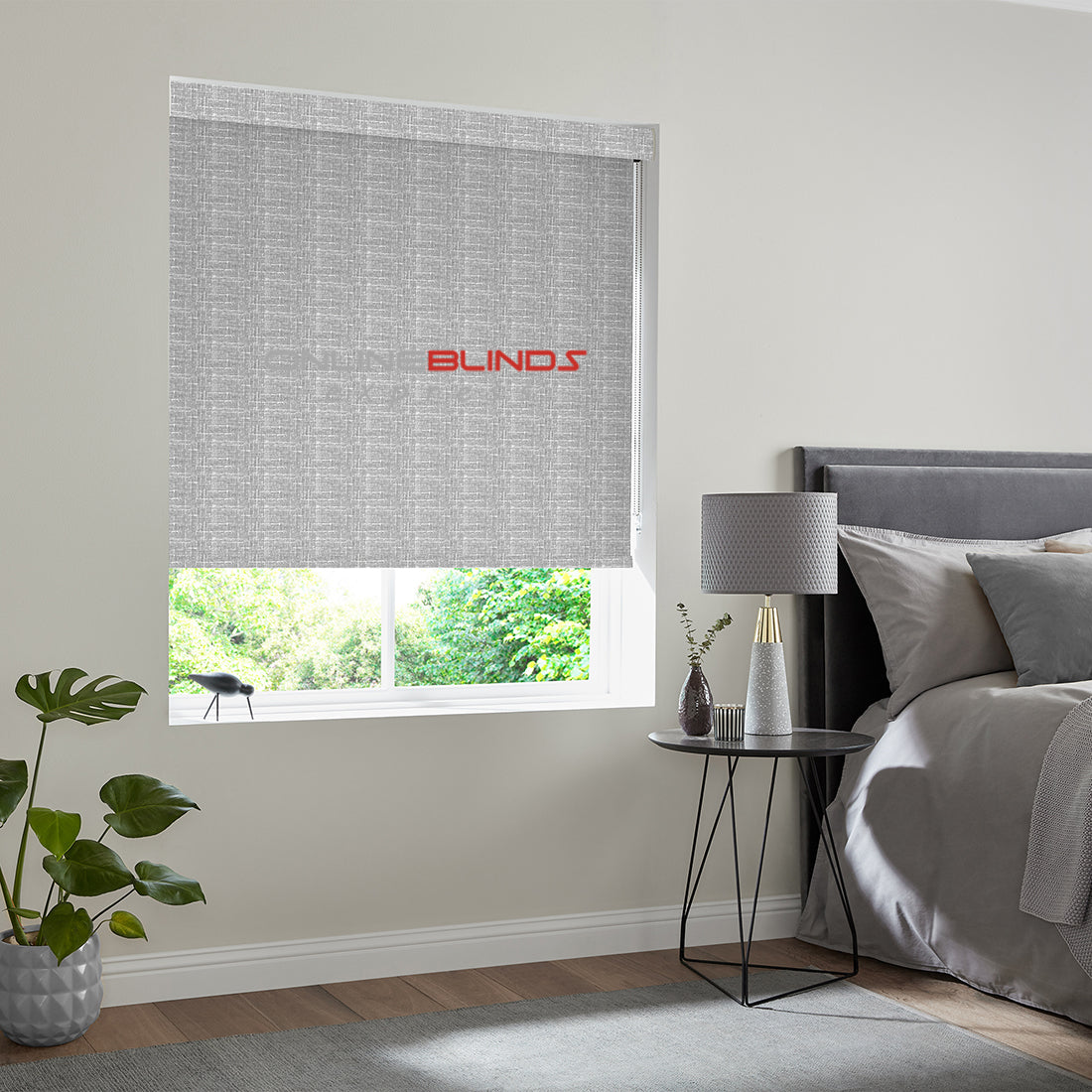 Verbena B/O Charcoal - QuickFit No Drill Roller Blinds - Online Blinds Express