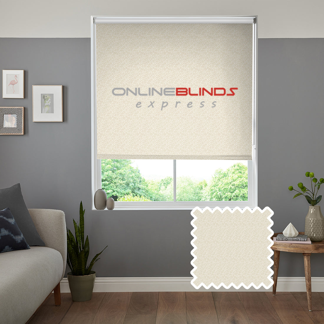 Zinnia B/O Cream - QuickFit No Drill Roller Blinds - Online Blinds Express