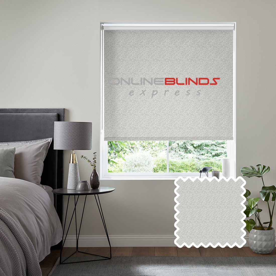 Zinnia B/O Grey - QuickFit No Drill Roller Blinds - Online Blinds Express