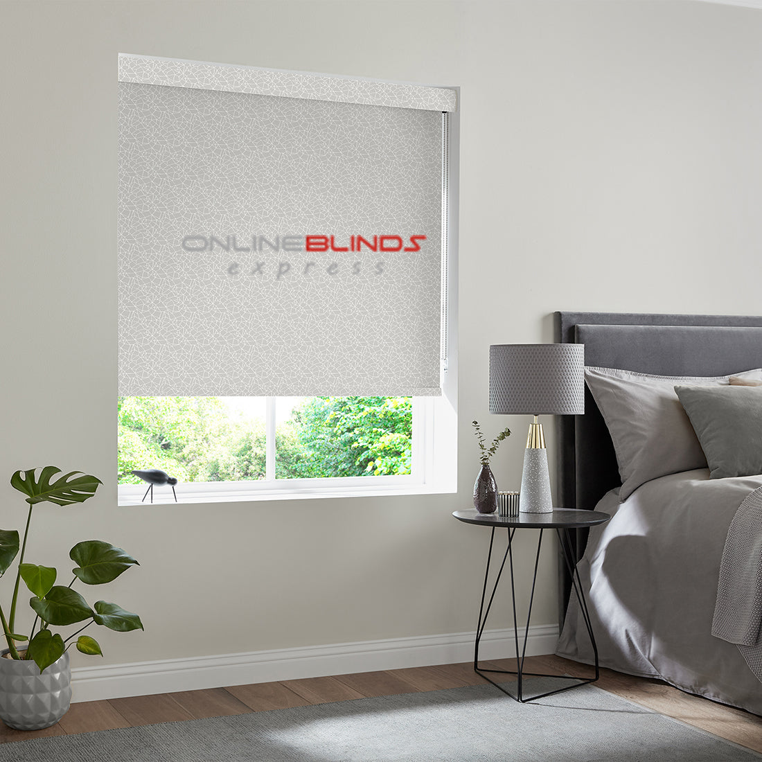 Zinnia B/O Grey - QuickFit No Drill Roller Blinds - Online Blinds Express
