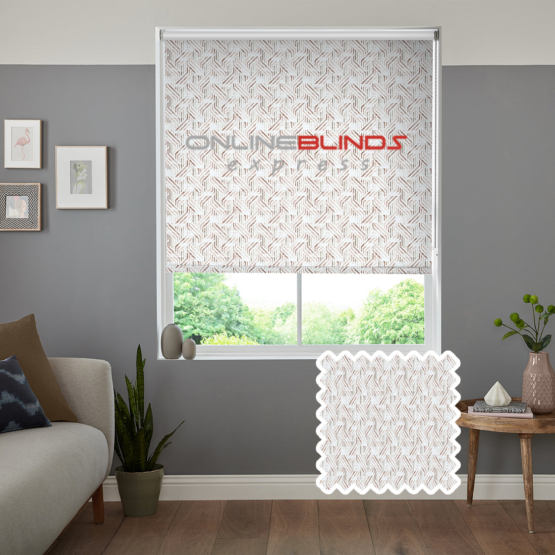 Simetric B/O Neutral - QuickFit No Drill Roller Blinds
