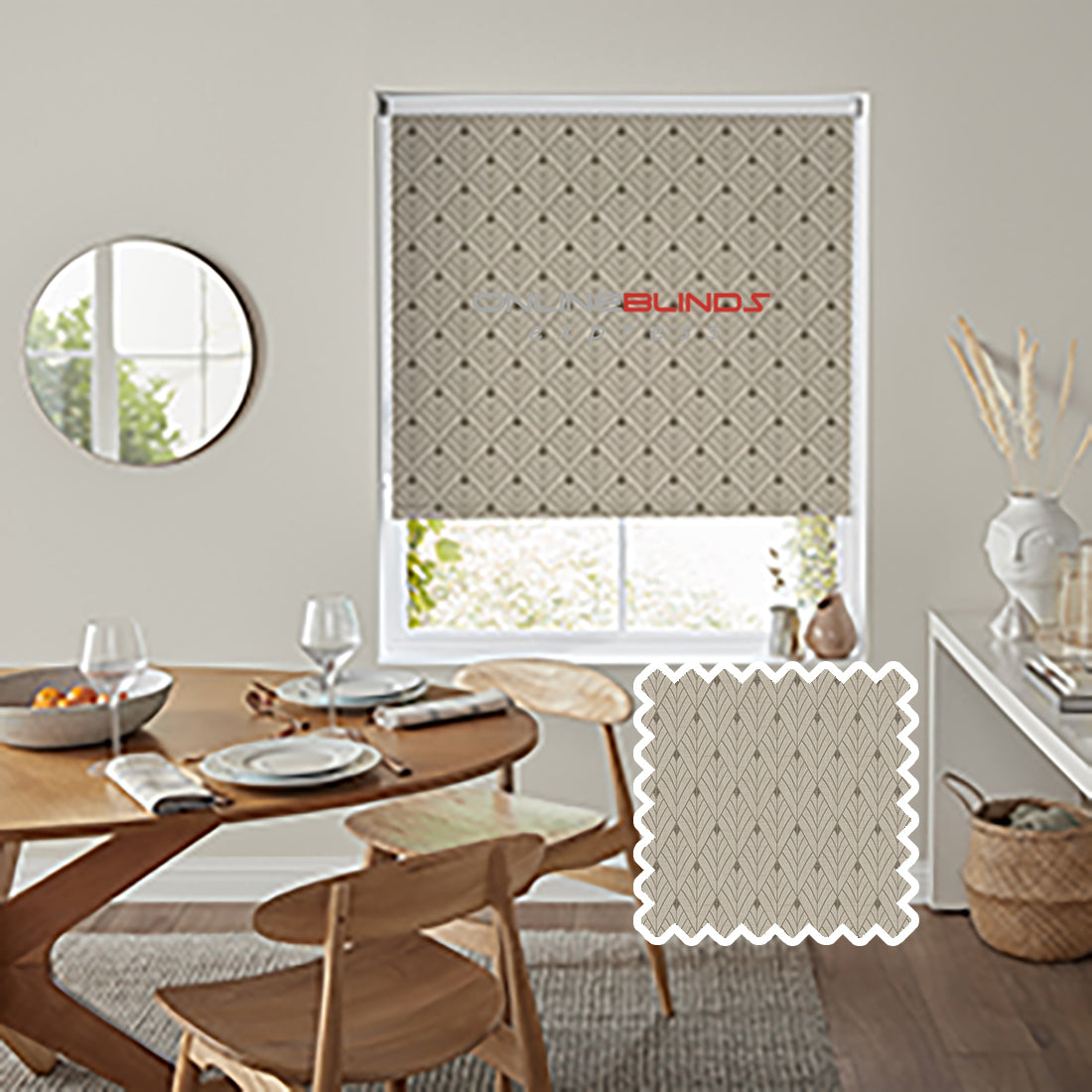 Yarrow B/O Taupe - QuickFit No Drill Roller Blinds - Online Blinds Express