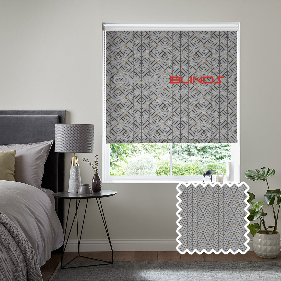 Yarrow B/O Grey - QuickFit No Drill Roller Blinds - Online Blinds Express