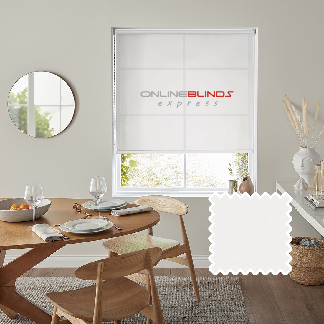 Freesia White - QuickFit No Drill Roller Blinds - Online Blinds Express
