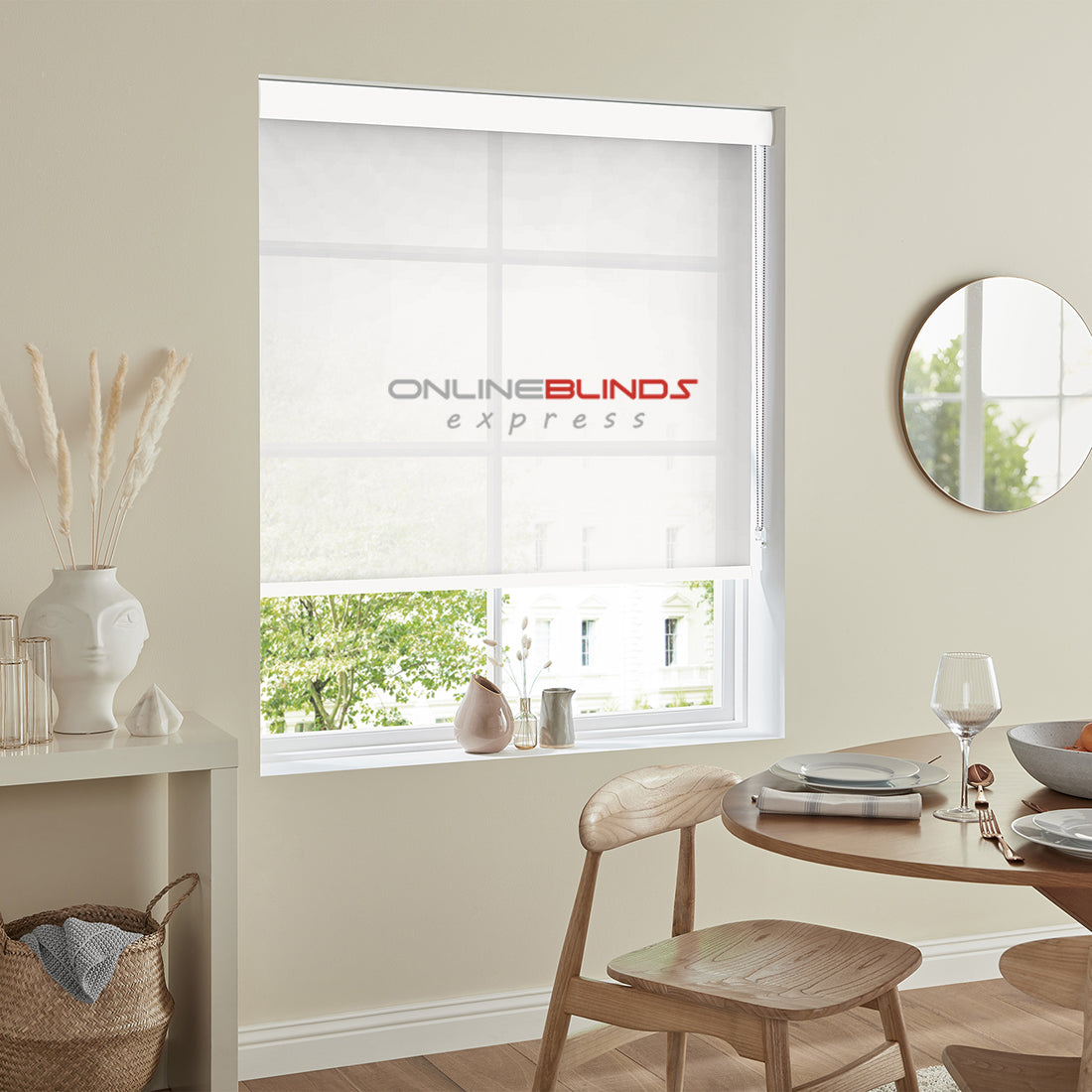 Freesia Snow - QuickFit No Drill Roller Blinds - Online Blinds Express