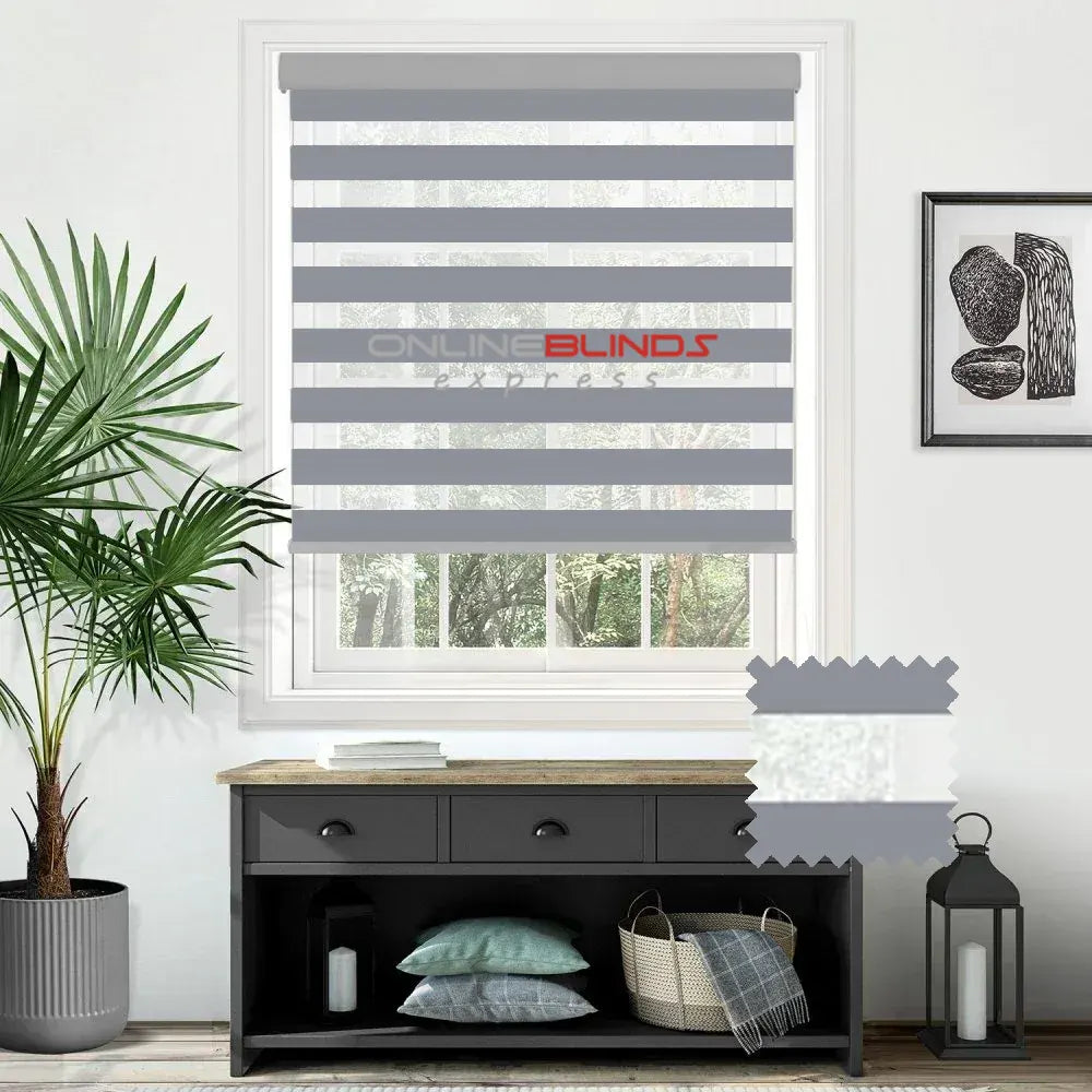 Tokyo Grey Motorised Day and Night Blind - Online Blinds Express