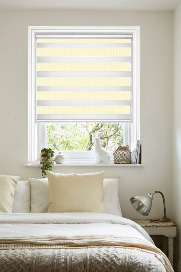 Plain Soft Cream Motorised Day and Night Blind - Online Blinds Express