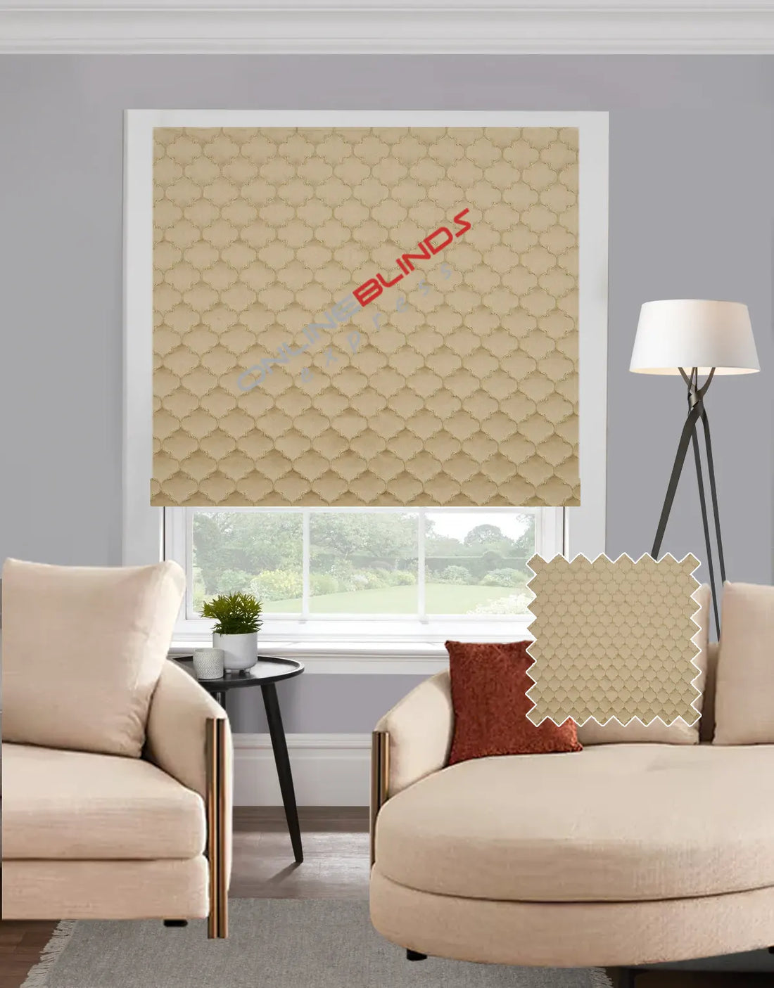 Alhambra Caramel EB - Roman Blind - Online Blinds Express