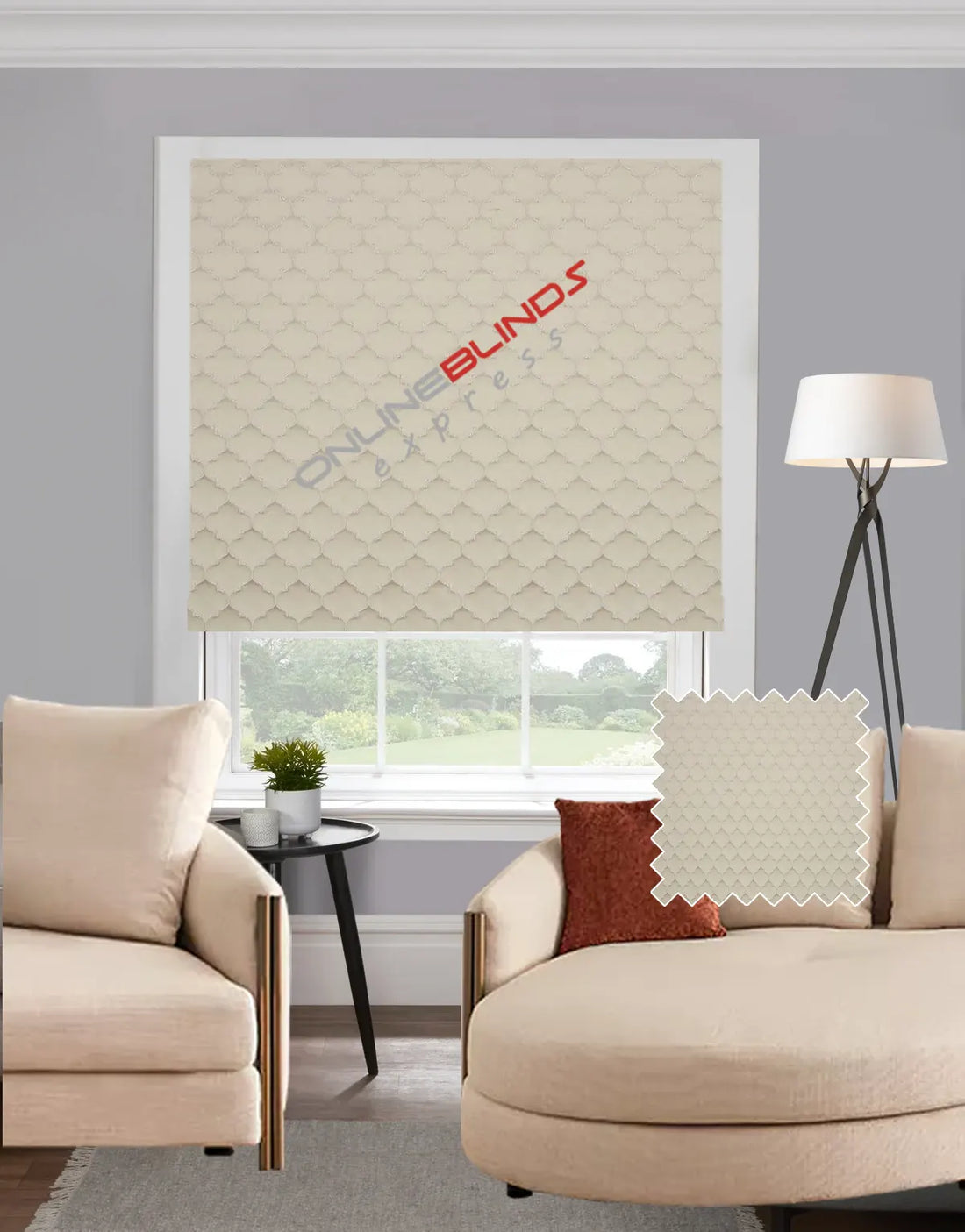 Alhambra Cream EB - Roman Blind - Online Blinds Express