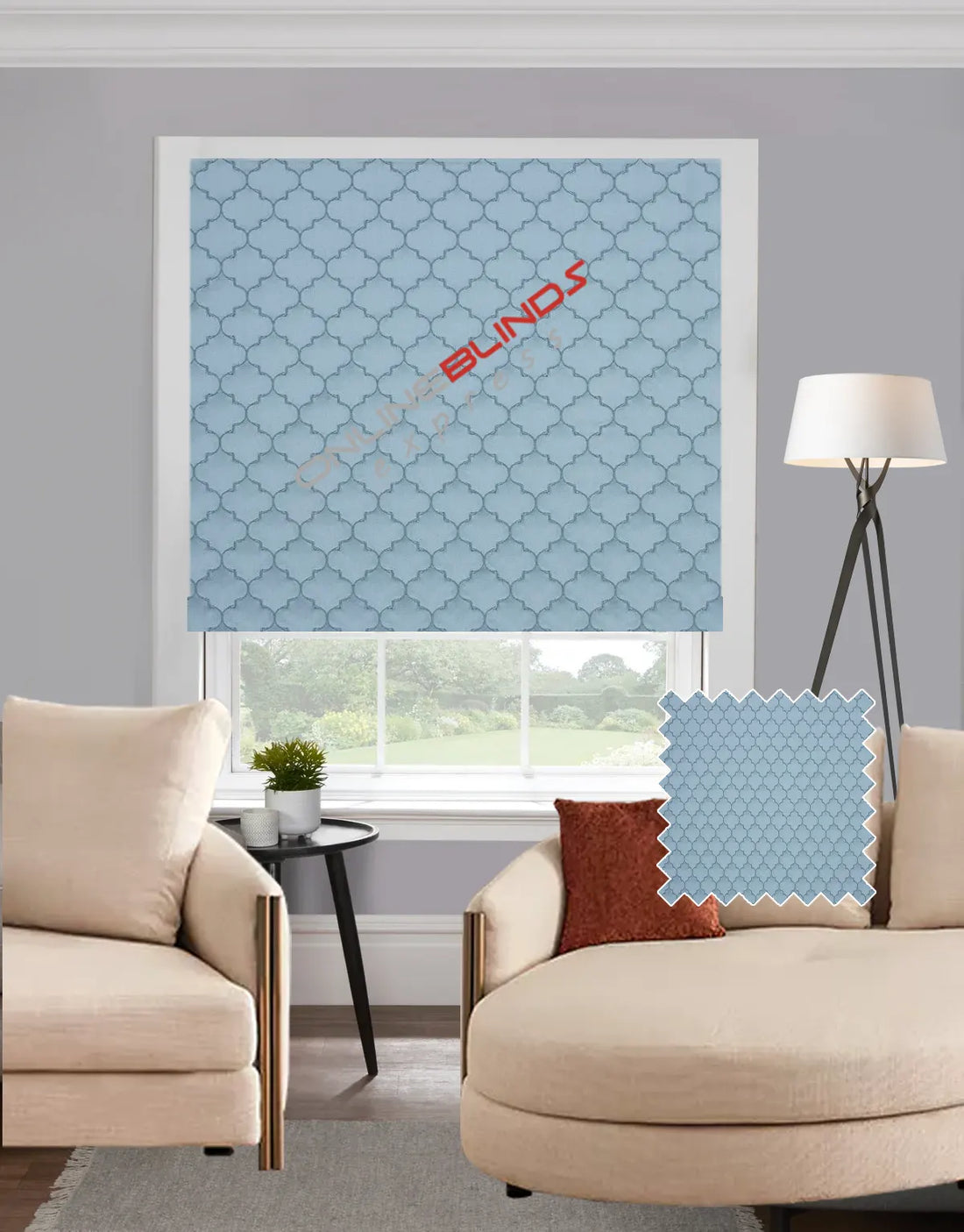 Alhambra Duck Egg EB - Roman Blind - Online Blinds Express