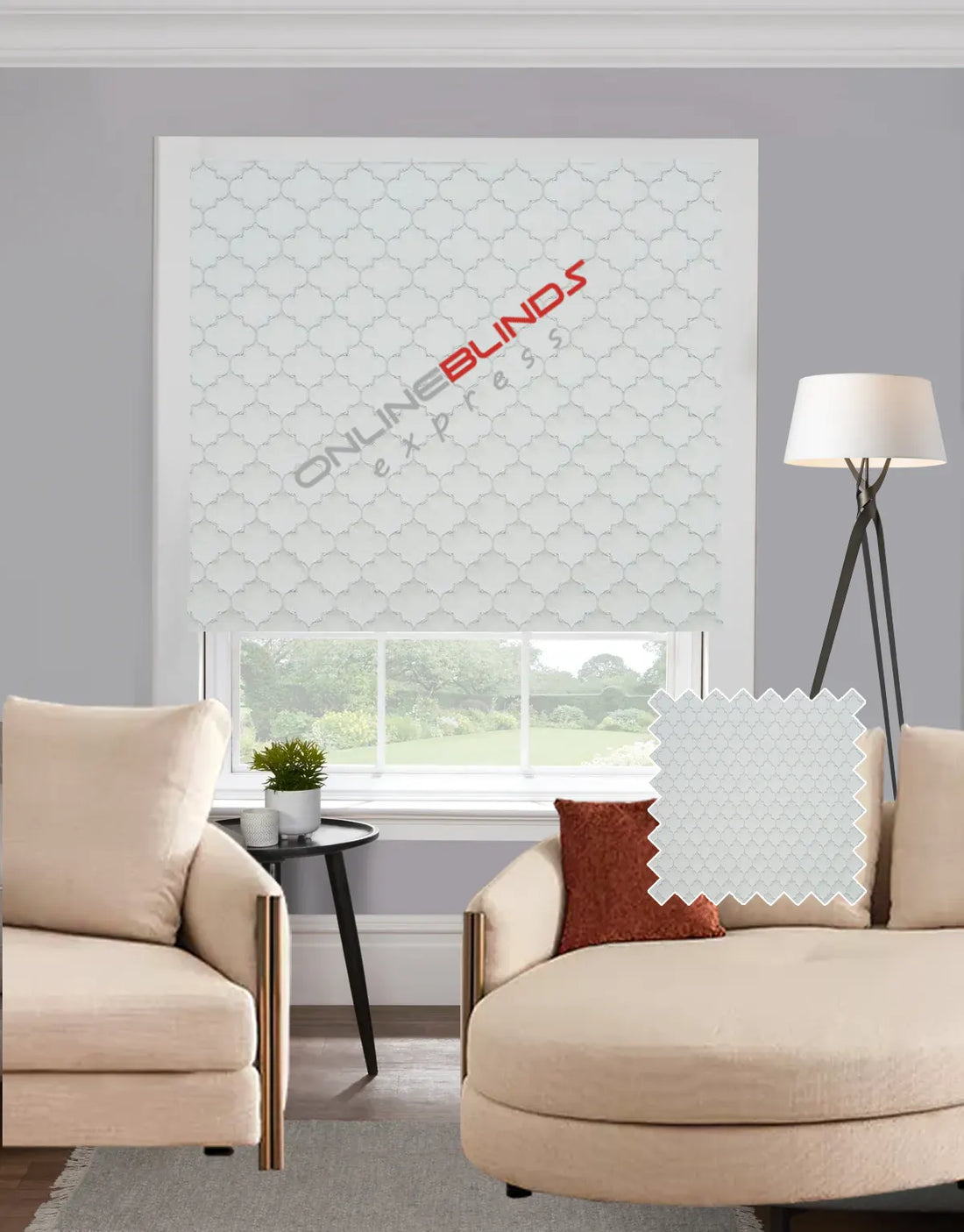 Alhambra Ivory EB - Roman Blind - Online Blinds Express