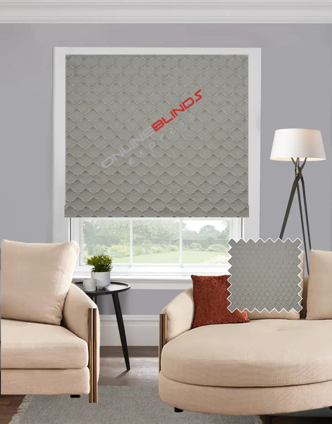 Alhambra Silver EB - Roman Blind - Online Blinds Express