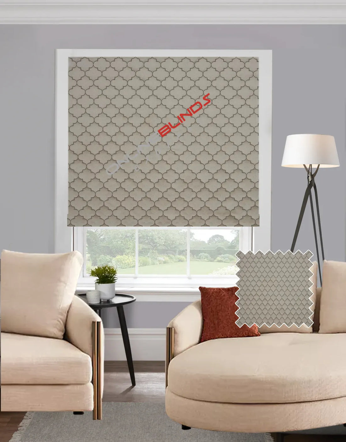 Alhambra Taupe EB - Roman Blind - Online Blinds Express