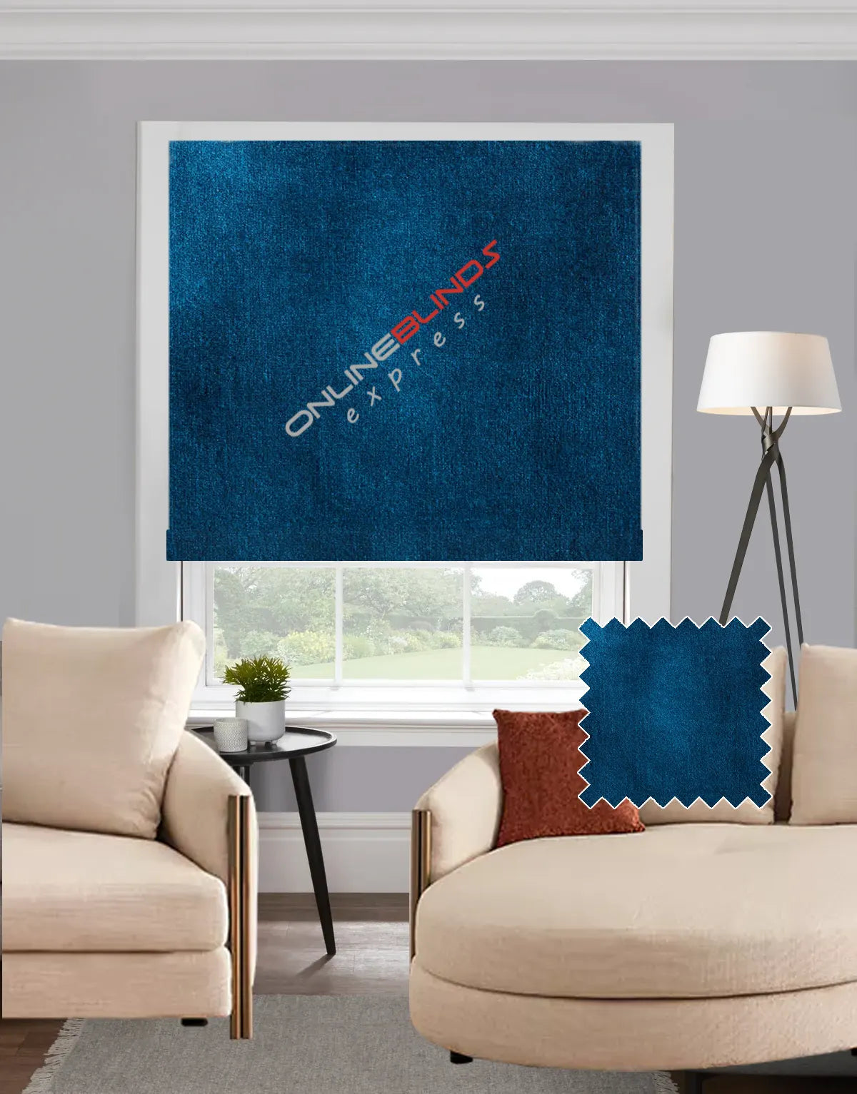 Ankara Blue EB - Roman Blind - Online Blinds Express