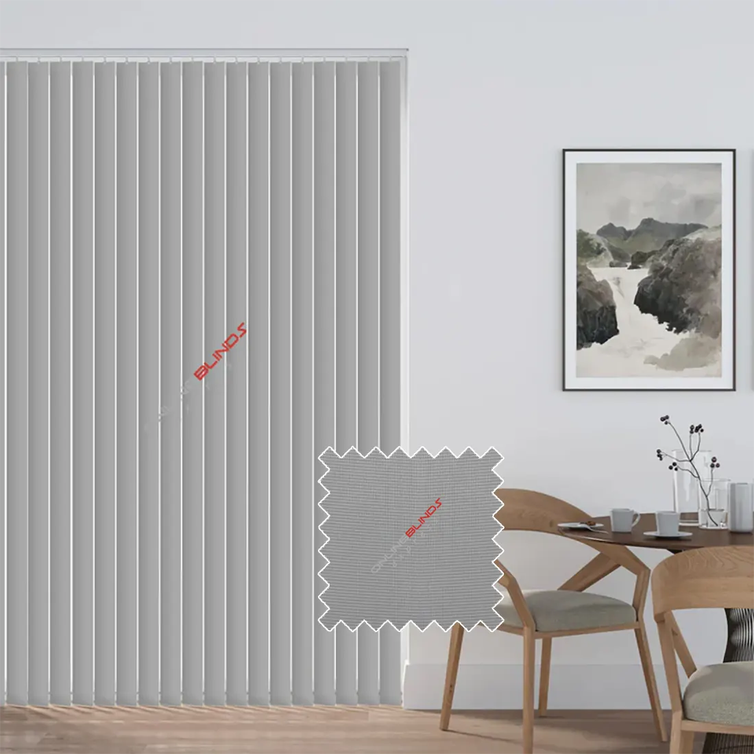 AQUALUSH CHARCOAL - PVC Waterproof Blackout Vertical Blinds