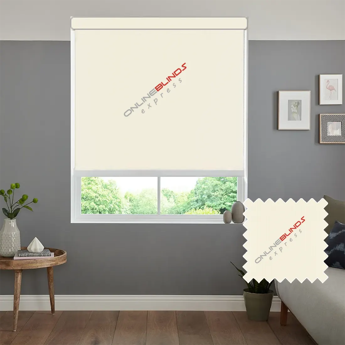 AQUALUSH CREAM MOTORISED ROLLER BLIND - Online Blinds Express