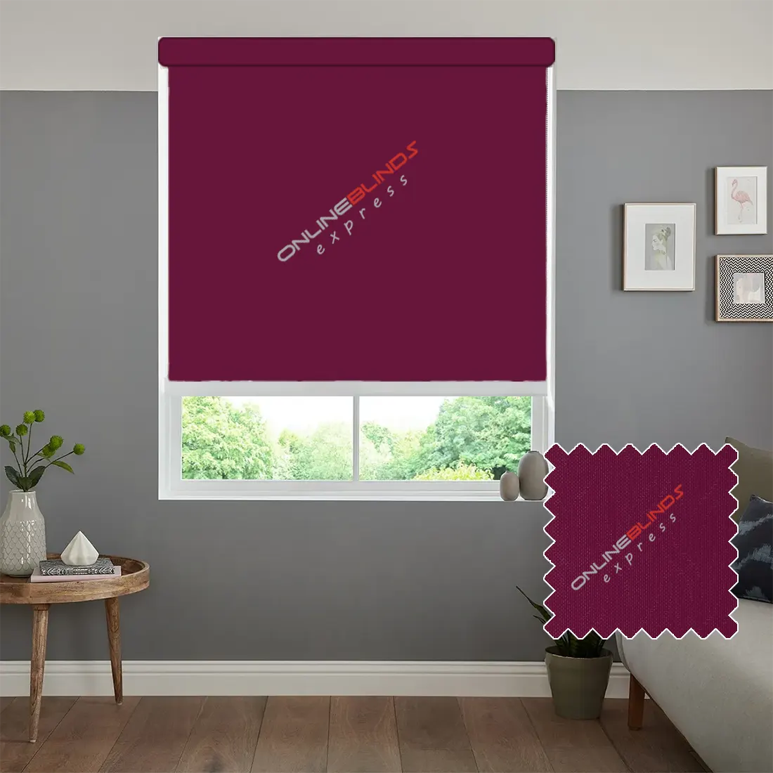 AQUALUSH RED MOTORISED ROLLER BLIND - Online Blinds Express