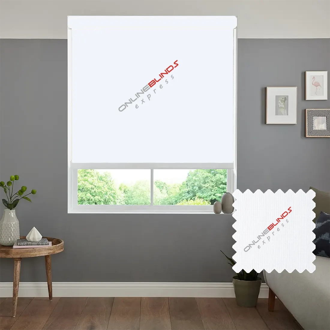 AQUALUSH WHITE MOTORISED ROLLER BLIND - Online Blinds Express