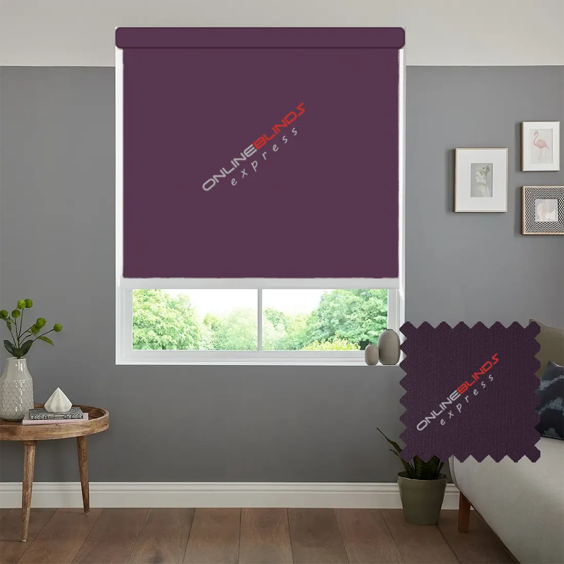 AQUALUSH WINE MOTORISED ROLLER BLIND - Online Blinds Express