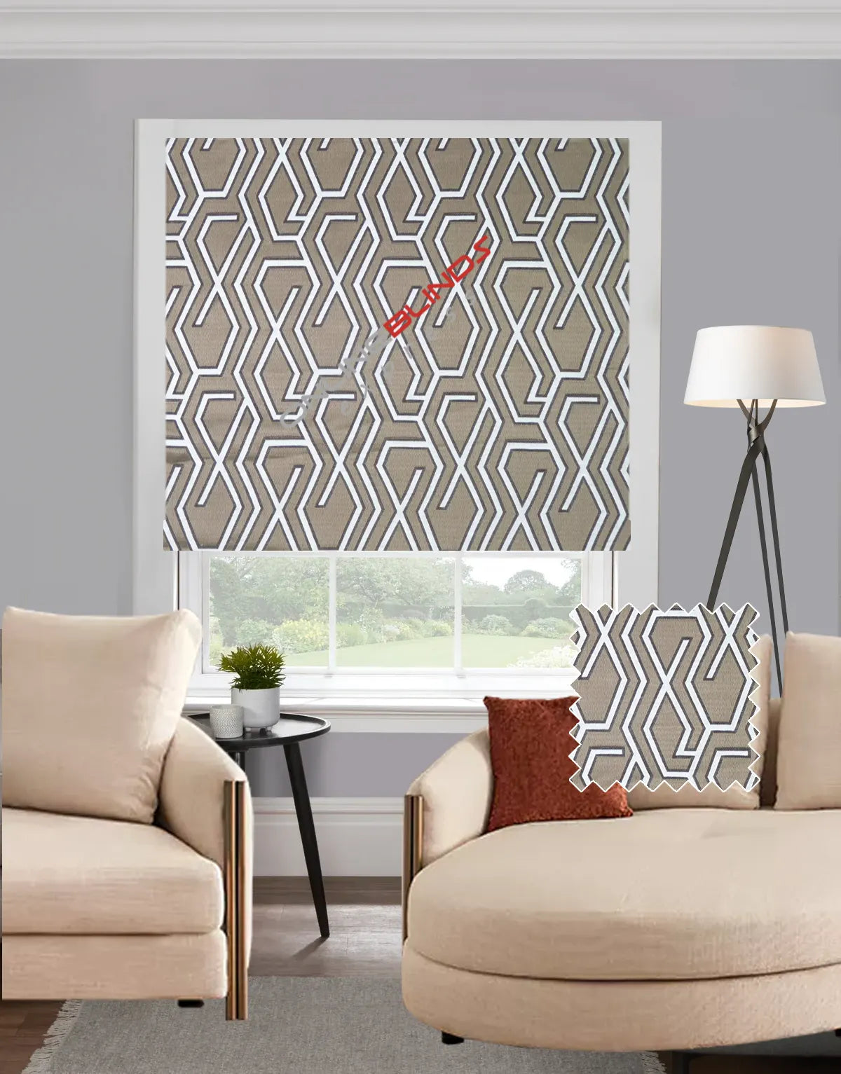 Aztec Espresso EB - Roman Blind
