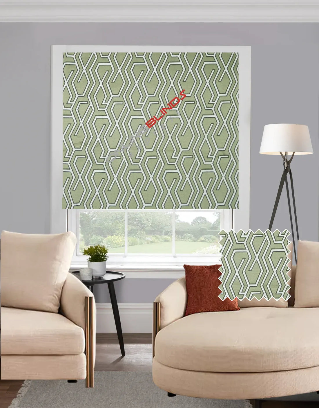 Aztec Moss EB - Roman Blind - Online Blinds Express