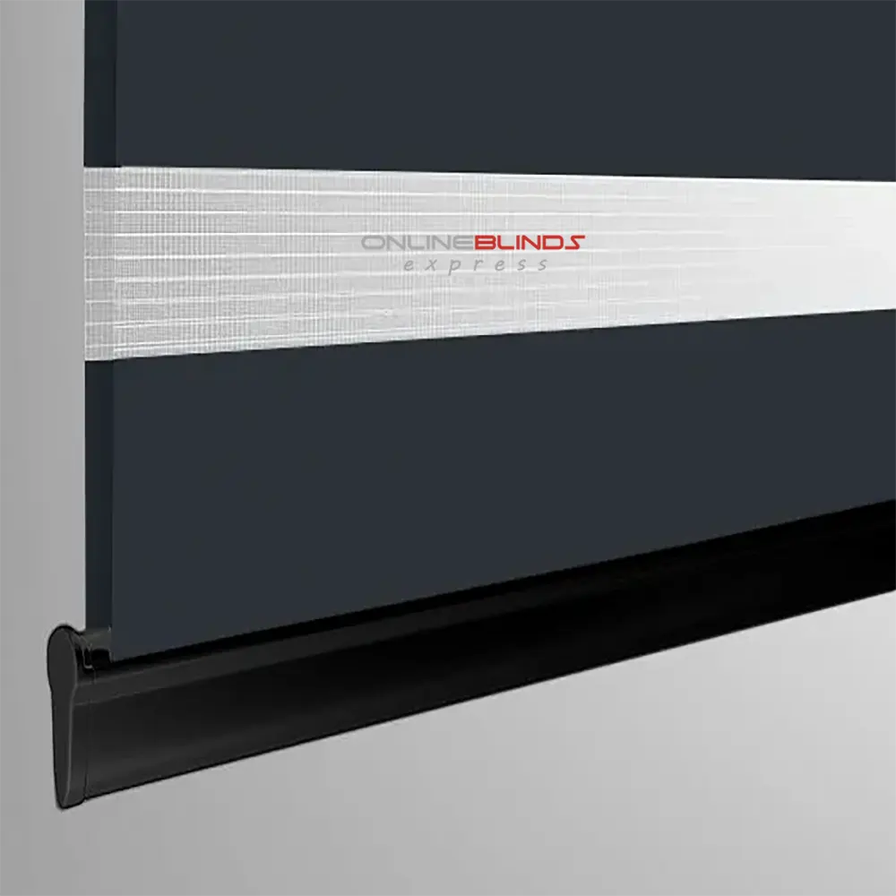 Blackout Pitch Charcoal Grey Motorised Day and Night Blind - Online Blinds Express